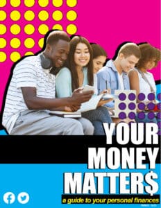“Your Money Matters” finance guide cover design.
